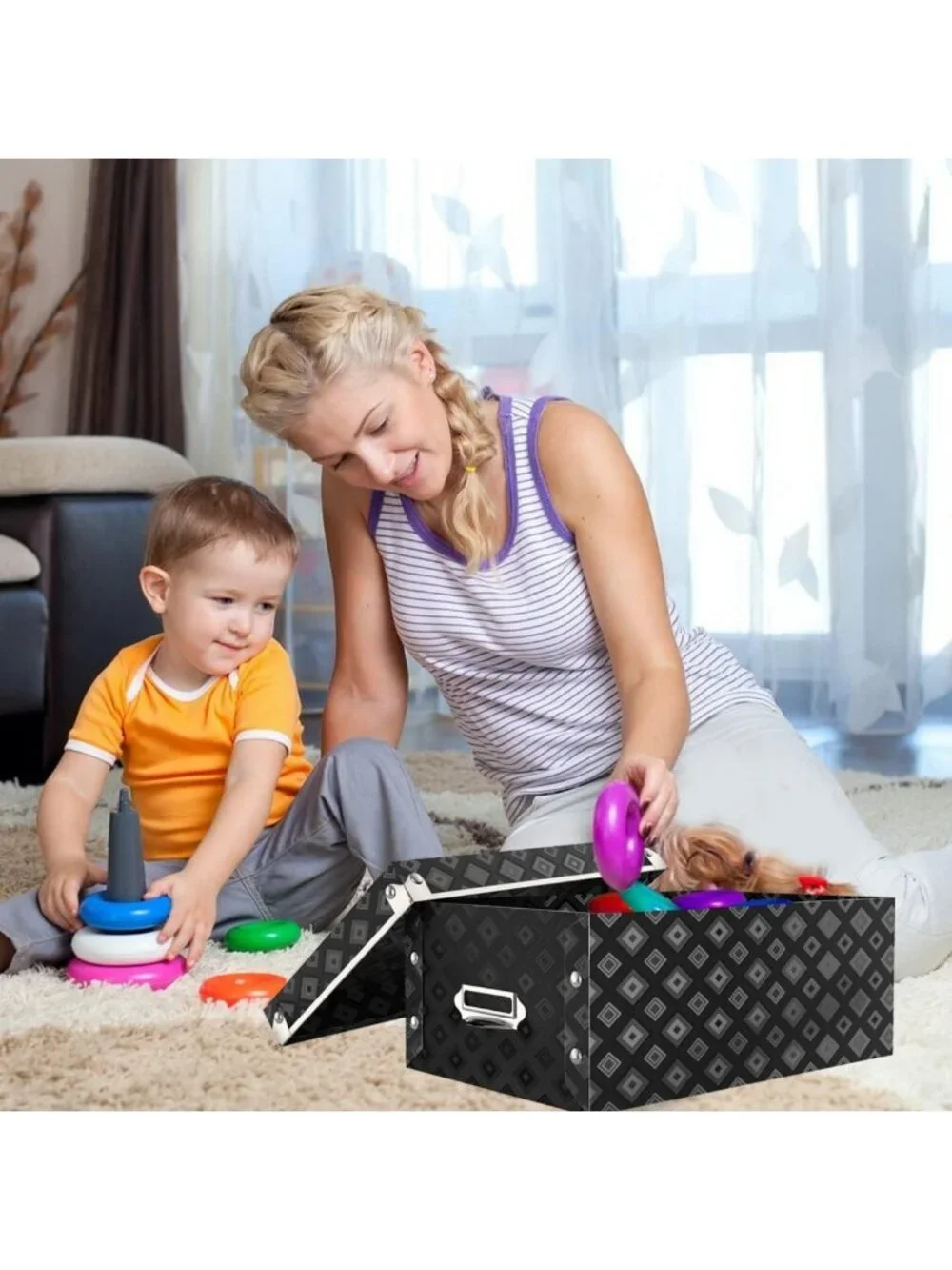 3-in-1 Waterproof Decorative Storage Bins for Shoes, Clothes & Office